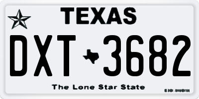TX license plate DXT3682