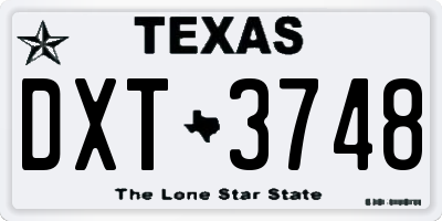 TX license plate DXT3748