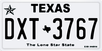 TX license plate DXT3767