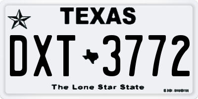 TX license plate DXT3772
