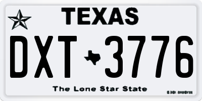 TX license plate DXT3776