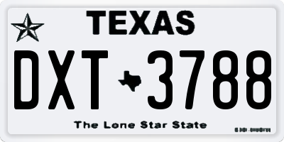 TX license plate DXT3788