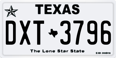 TX license plate DXT3796