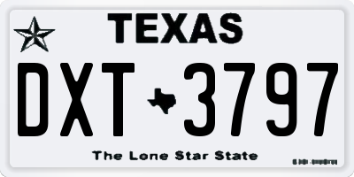 TX license plate DXT3797
