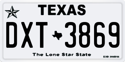 TX license plate DXT3869