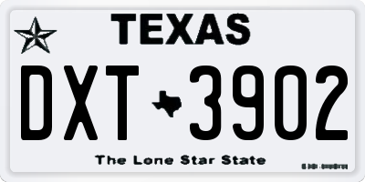 TX license plate DXT3902