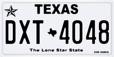 TX license plate DXT4048