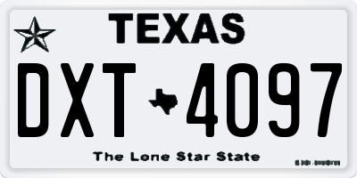 TX license plate DXT4097