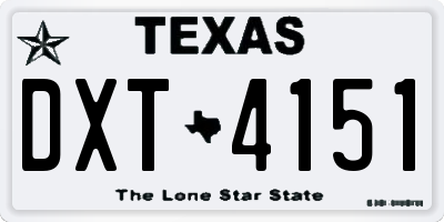 TX license plate DXT4151