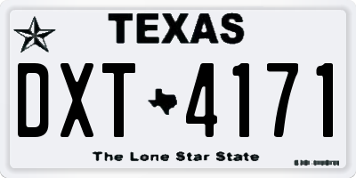 TX license plate DXT4171