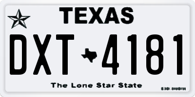 TX license plate DXT4181
