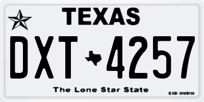 TX license plate DXT4257