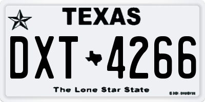 TX license plate DXT4266