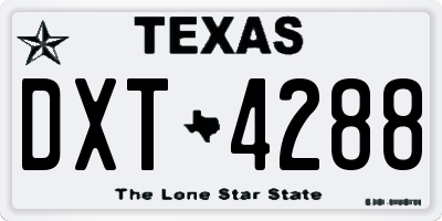 TX license plate DXT4288
