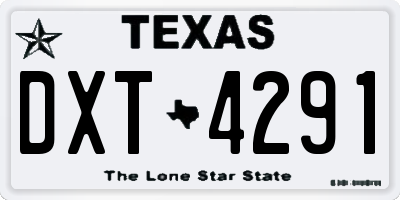 TX license plate DXT4291