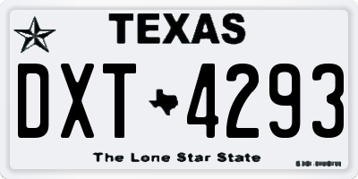 TX license plate DXT4293