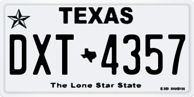 TX license plate DXT4357