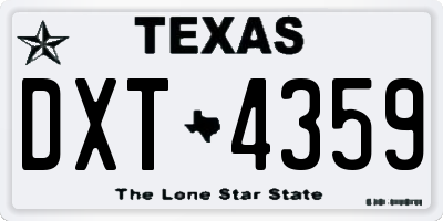 TX license plate DXT4359