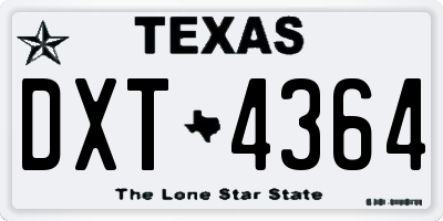 TX license plate DXT4364