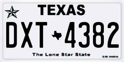 TX license plate DXT4382