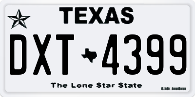 TX license plate DXT4399