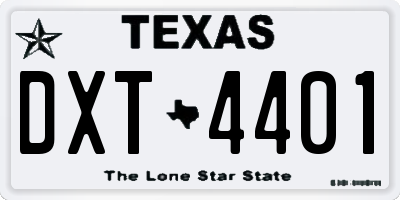 TX license plate DXT4401