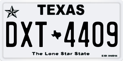 TX license plate DXT4409