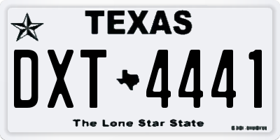TX license plate DXT4441
