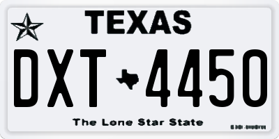 TX license plate DXT4450