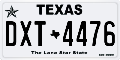 TX license plate DXT4476