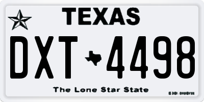TX license plate DXT4498