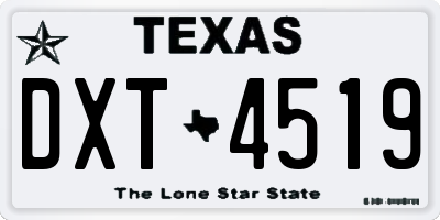TX license plate DXT4519