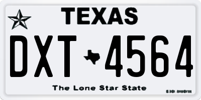 TX license plate DXT4564