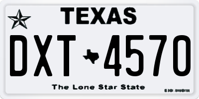 TX license plate DXT4570