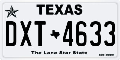 TX license plate DXT4633