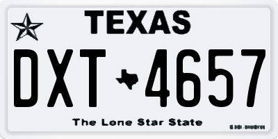 TX license plate DXT4657