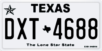 TX license plate DXT4688