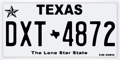 TX license plate DXT4872