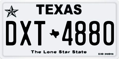 TX license plate DXT4880