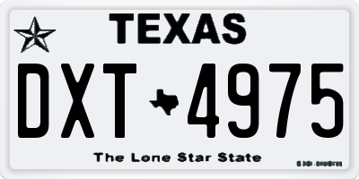 TX license plate DXT4975