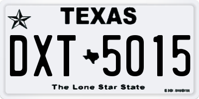 TX license plate DXT5015
