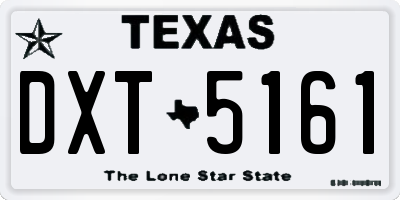 TX license plate DXT5161