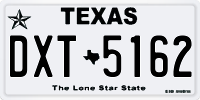 TX license plate DXT5162