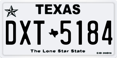 TX license plate DXT5184