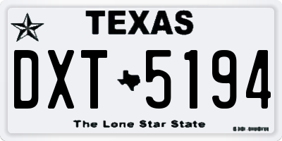 TX license plate DXT5194