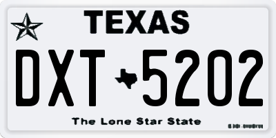 TX license plate DXT5202
