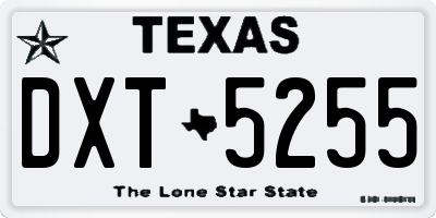 TX license plate DXT5255
