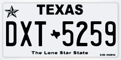 TX license plate DXT5259