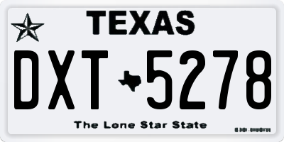 TX license plate DXT5278