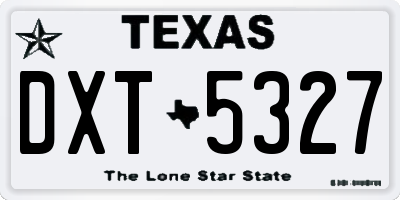 TX license plate DXT5327